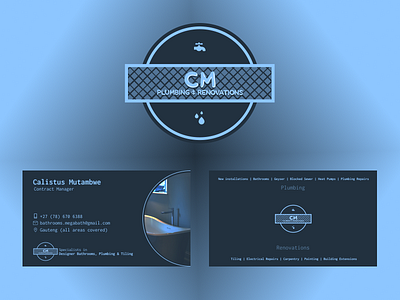 CM Plumbing Logo & Business cards business cards logo logo design minimalistic