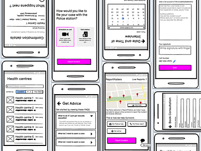 Report Matters wireframes