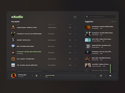 xAudio - Music Player Application app audio design figma music music player ui web