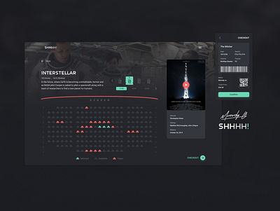 SHHHH! - Movie Ticket Booking app booking design figma illustration movie movies theater ticket ticket booking tickets ui web