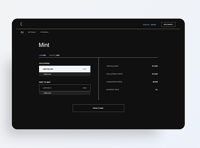 Mint Assets bitcoin blockchain clean ui crypto crypto exchange cryptocurrency cryptodesign dark mode dashboad debt digital currency digital money ethereum finance minimal money uidesign web app web design webdesign