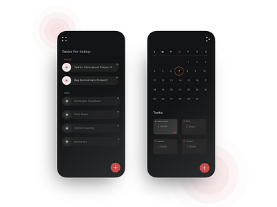 Task Management app design app ui darkmode darktheme ios app minimal task todo app uidesign uxdesign