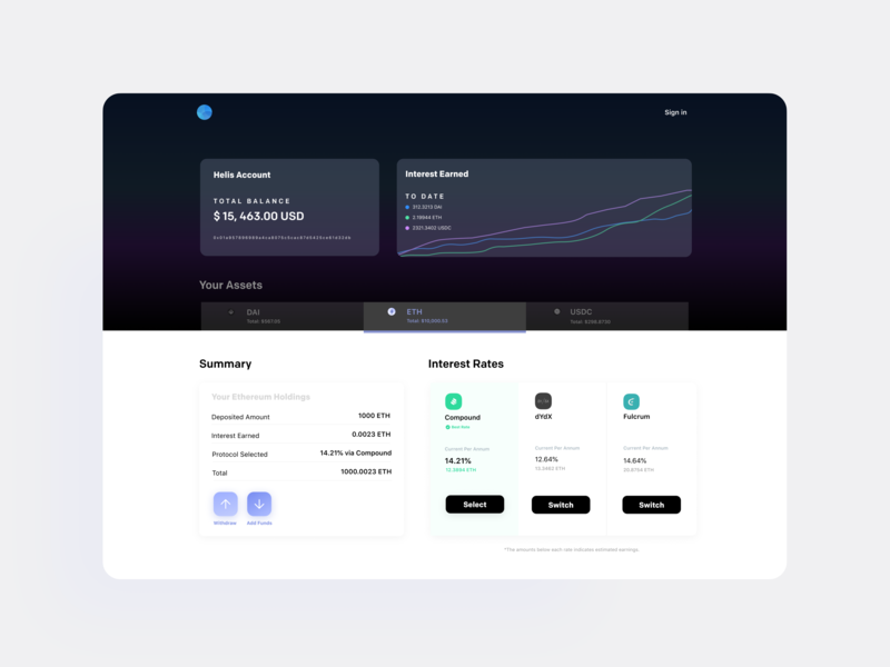 Crypto Lending Platform blockchain clean ui crypto wallet cryptocurrency cyrpto dashboard dashboard ui ethereum finance interest lending money trade ui design uidesign uxdesign webdesign