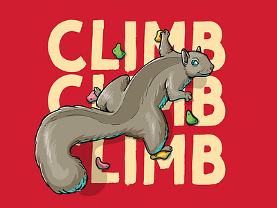Climb Squirrel characterdesign design illustration illustrations illustrator squirrel t shirt design t shirt illustration vector