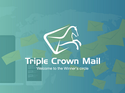 Triple Crown Mail business clean logo crown email email marketing flate logo horse industry mailbox promote simple logo sophisticated logo supply