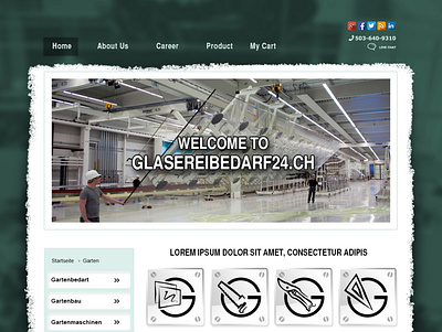 Glasereibedarf24 technology website concept website design wixiweb wordpress design