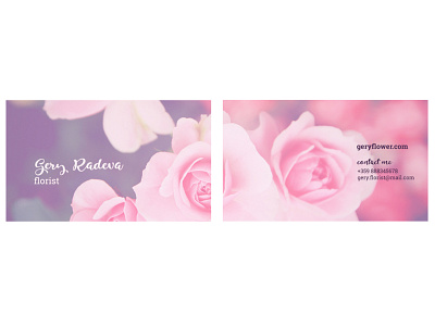 Businesscard Florist branding busines card design floral background florist graphic design pink text design