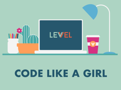 Levvel & Girls Who Code Postcard desk graphic girls who code girlswhocode levvel postcard design women in tech