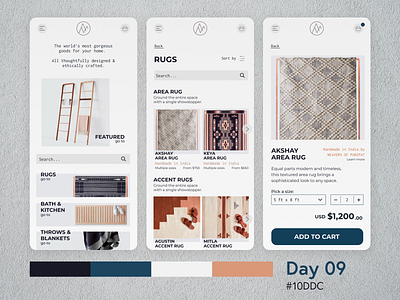 E-commerce App / #10DDC 10ddc app branding design ecommerce furniture homeware mobile rugs store ui ux
