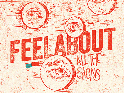 Feelabout - All the signs CD Single blue design eyes feelabout illustration peek red signs