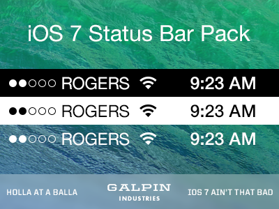 Download: iOS 7 Status Bar Pack download ios psd vector