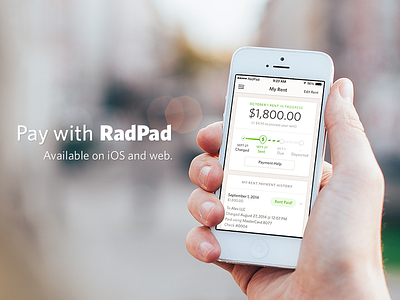 Pay with RadPad credit debit ios payment radpad web
