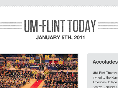 UM-Flint Internal Newsletter grey helvetica paper tugsten