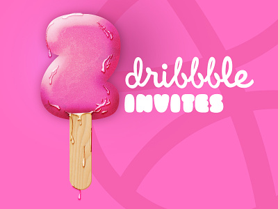 Dribbble invitation dribbble ice invitation invite invites pink popsicle