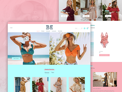 Fashion Online Store Design & Development e commerce ecommerce fashion fashion store feminine design online store pink shop shopify woman women