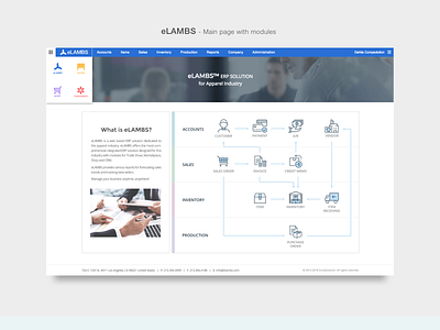 eLAMBS - ERP software for apparel industry dashboard software design user inteface ux