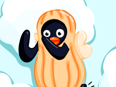 Penguin cartoon drawn illustration