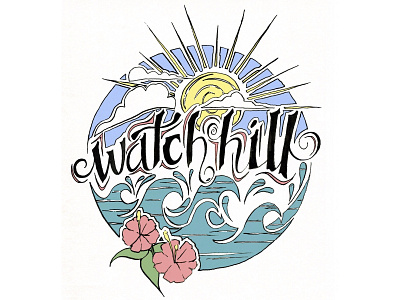 Watch Hill branding design icon illustration lettering logo type typography