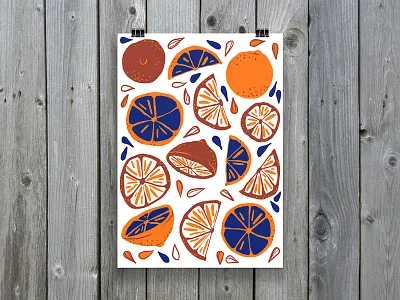 Citrus Pattern card citrus design greetingcard illustration ipad ipadart oranges pattern procreate