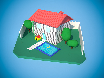 Low Poly House 3d littlehouse low poly modeling