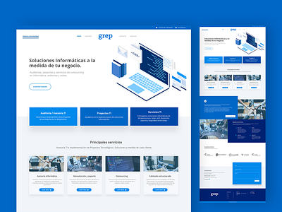 Website Grep design flat flat design graphic design illustration landing landing page material design ui vector web website