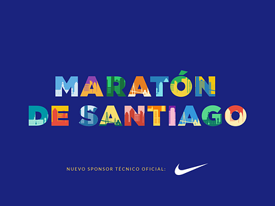 Maratón de Santiago / Nike branding design event flat design graphic design identity illustration logo marathon running sport vector