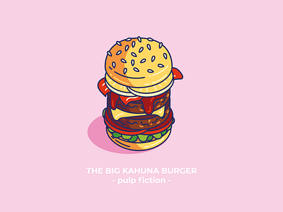 The Big Kahuna Burger burger burger menu cafeteria digital art food food truck foodie hamburger illustration illustrator restaurant snackbar vector