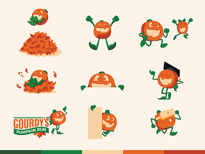 Gourdy's :: Character Sheet apparel autumn branding character design fall graphic design illustration mascot merch orange pumpkin season