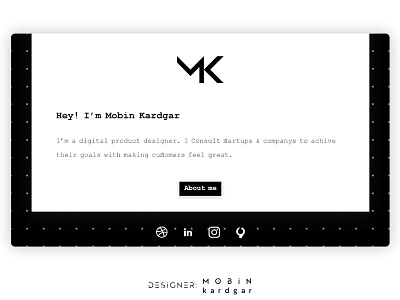 Personal Website design mobin kardgar mobn7 personal website ui uiux user interface ux web design web page