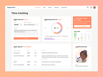 Time tracking application | Dashboard