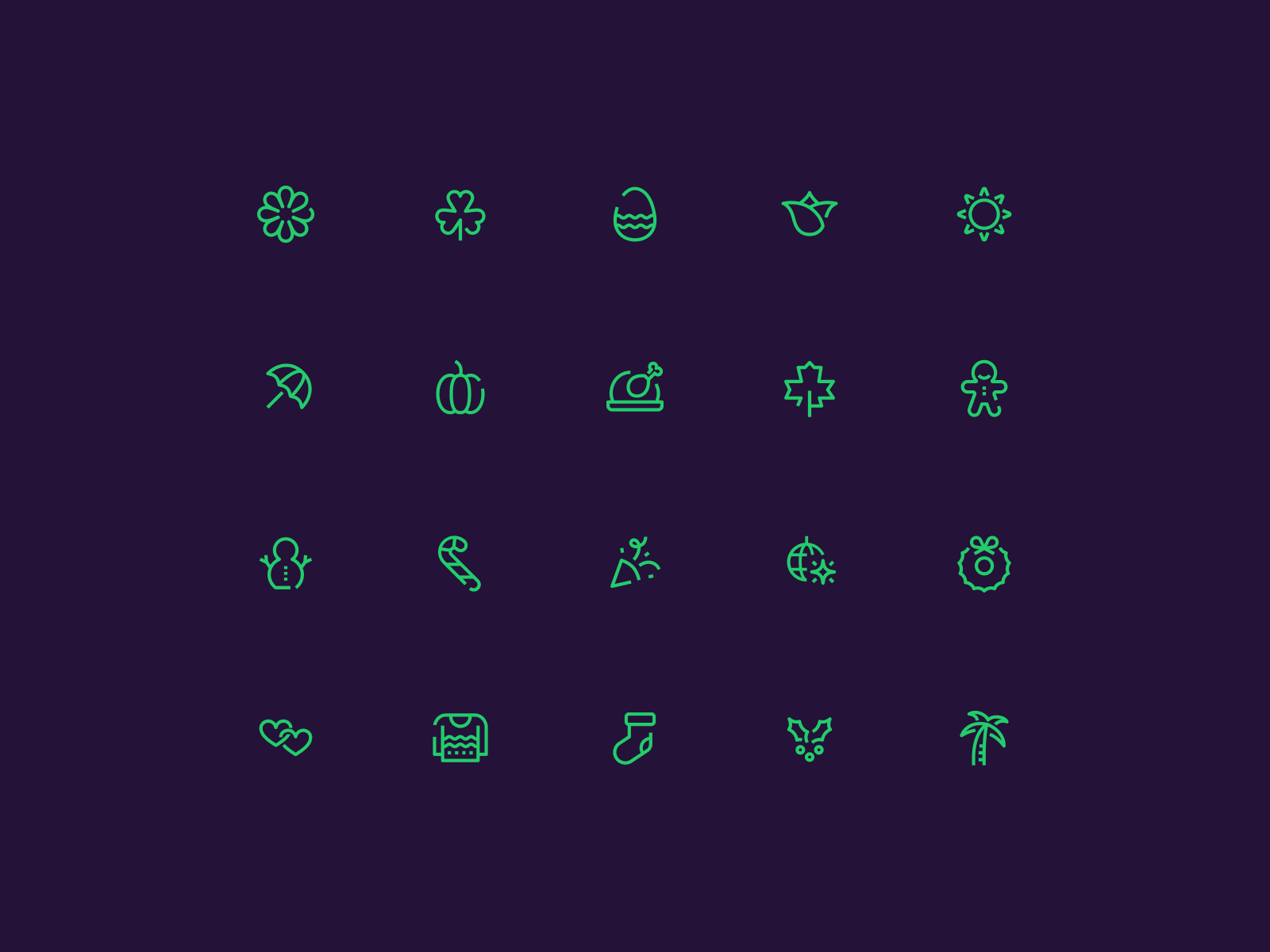 Seasonal Icons for Shipt by Julia Pak on Dribbble