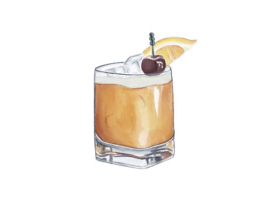 Whiskey Sour Cocktail Illustration illustration ipad procreate