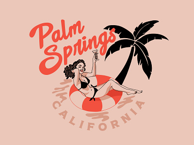 Palm Springs Baby design illustration minneapolis palm springs vintage