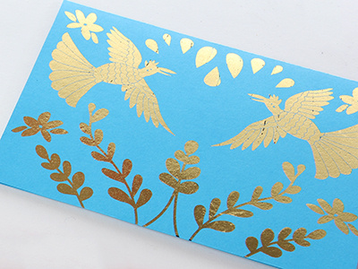 Gold Foil Love Bird