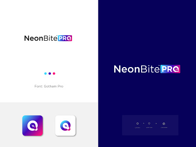 NeonBitePro Logo app branding design flat icon illustration logo minimal typography vector