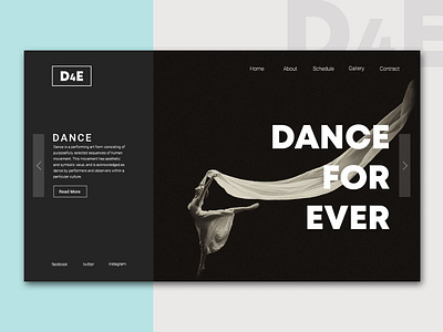 Dance 4 Ever black black white dance design photoshop typography ui ux web website