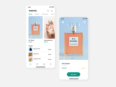 Simple concept for perfume mobile UI