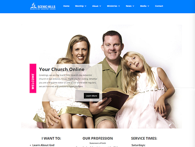 Church Website design interface design ui ux