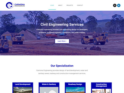 Civil Engineering Home Page design interface design logo ui ux web design