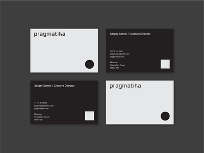 Business card for the Pragmatika digital design studio branding business card design graphic design logo minimal