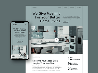 LUXE - Interior Design branding development figma furniture graphic design home homepage interior interior design landing page luxury responsive ui user experience user interface ux web web design website wordpress