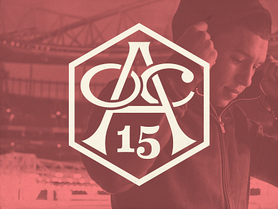 AOC 15 football identity logo monogram soccer sport typography vintage