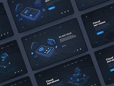 Collection of Web 3d big data c4d design illustration ui web 设计