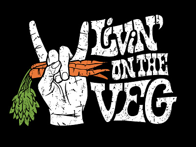 Livin On The Veg T-Shirt carrots illustration tshirt vegan