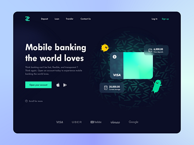 Virtual bank - Debit card - Website