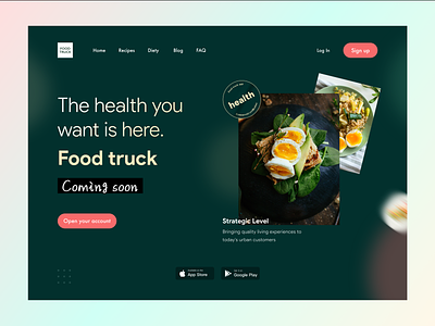 Food truck - Korean online food ordering platform delicious food food delivery food service health interface ordering productdesign restaurant web website