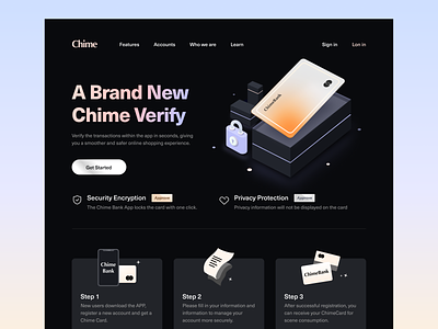 Chime Bank - Registration process landing page banking creditcard dark mode finance financial services fintech illustraion landingpage mobile mobile ui money app pay payment productdesign transition typography uiux visualidentity wallet website