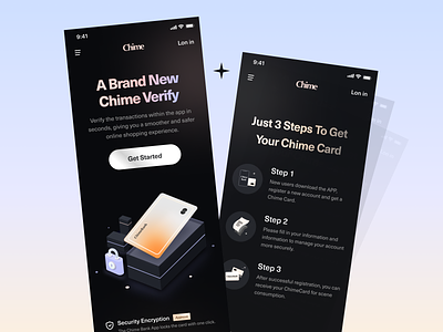 Chime Bank - Registration process mobile app banking creditcard dark mode figma finance financial services fintech illustration landingpage mobile money app pay payment productdesign transition typograhy uiux virtual bank visual identity wallet