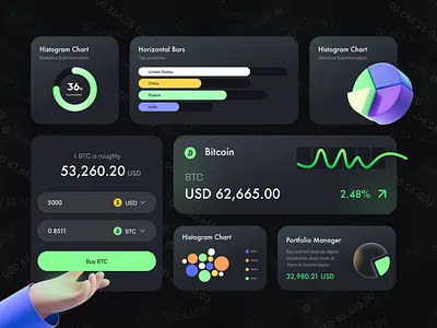 Digital asset trading platform — Components account agency artworking bitcoin branding component course dark mode dashboad design digitalart ethereum finance illustration product design shadow tradition uiux vector wallet