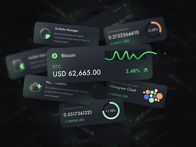 Digital asset trading platform — Components account agency artworking bitcoin branding component course dark mode dashboad design digitalart ethereum finance illustration product design shadow tradition uiux vector wallet